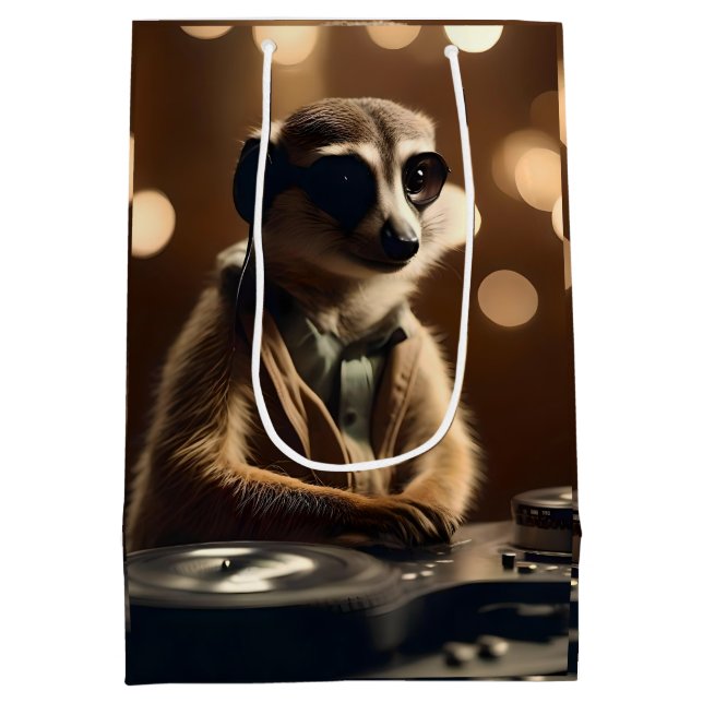 DJ Meerkat: Spinning Tracks in the Savanna, Medium Gift Bag (Back)