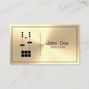 DJ Mixer Gold Faux Business Card
