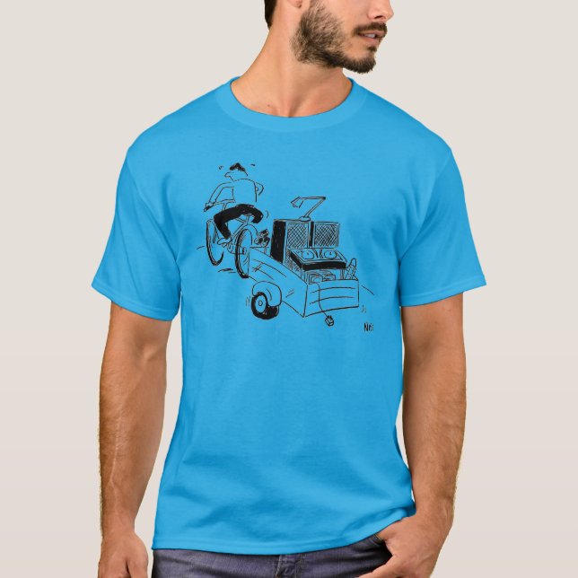 DJ Mobile Disco Record Player Cartoon T-Shirt (Front)