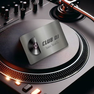 DJ Modern Metalic Stylish Vinyl Recoder Mixer Business Card