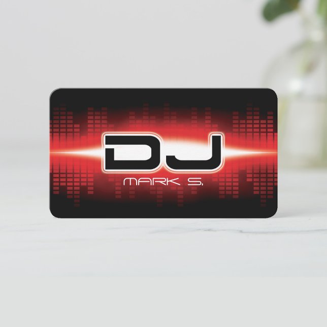 DJ Modern Red Business Card (Creator Uploaded)