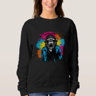 DJ Monkey Music Party Fun Sunglasses Dance Party M Sweatshirt