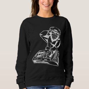 DJ Monkey Music Party Fun Sunglasses Monkey Headph Sweatshirt