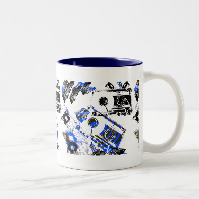 DJ Music Cassette Two-Tone Coffee Mug (Right)