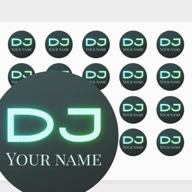 DJ music outfit personalizable promotional Classic Round Sticker (Creator Uploaded)
