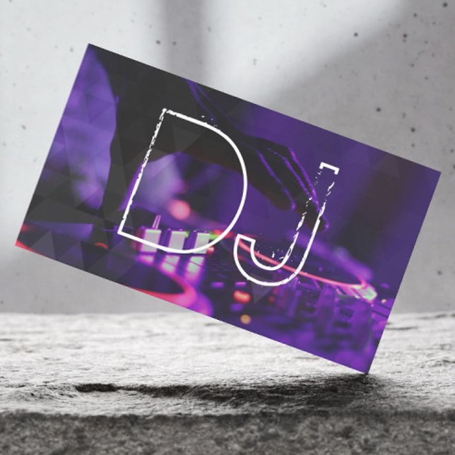 DJ Music Party Event Turntable Modern Business Card (Creator Uploaded)