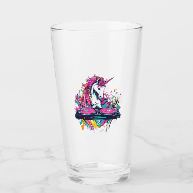 DJ Music Unicorn (1) Glass (Front)