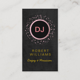 DJ Musician Professional Music Teacher Rose Gold Business Card