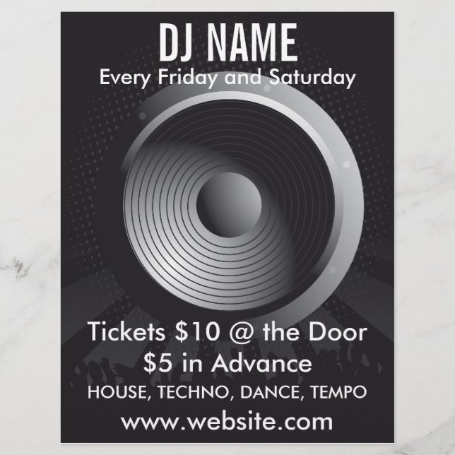 DJ Name Speaker Music Flyer (Front)