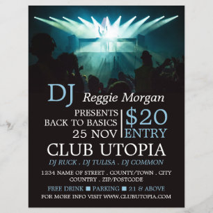 DJ on Stage, DJ, Club Event Advertising Flyer