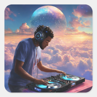 "DJ on the Cloud: Revolutionising Music Production Square Sticker