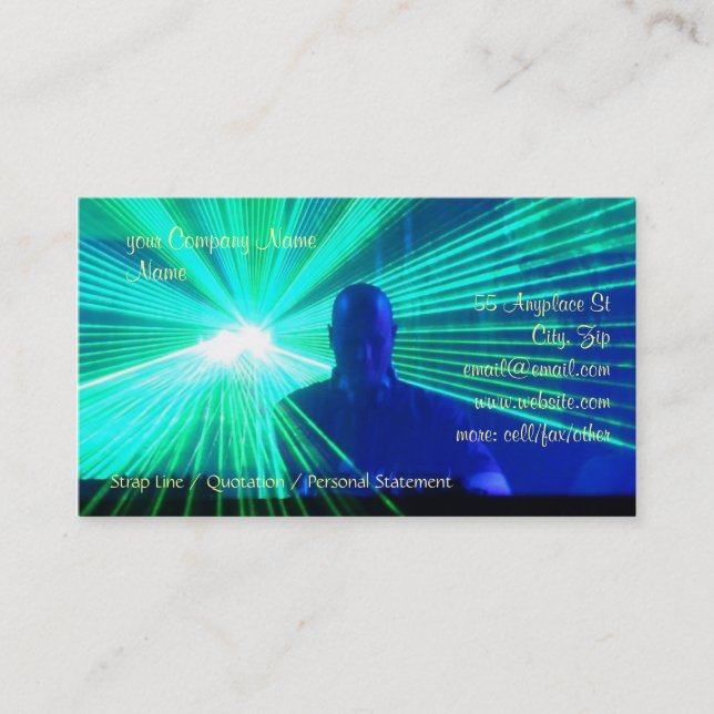 DJ on the decks in nightclub / bar Business Card (Front)