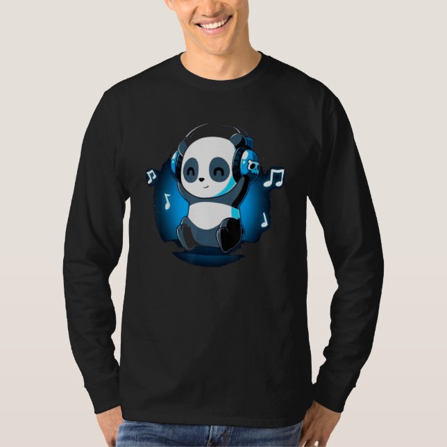 Dj Panda Headphones T-Shirt (Front)