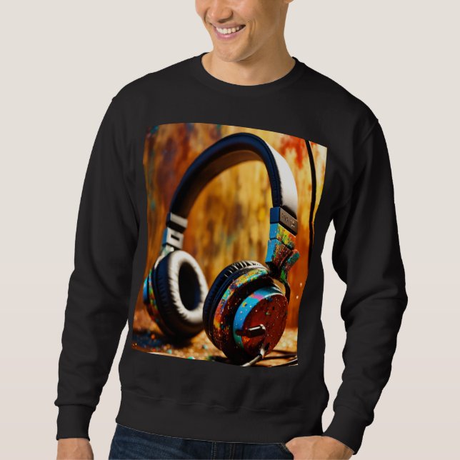 Dj party headphones sweatshirt (Front)