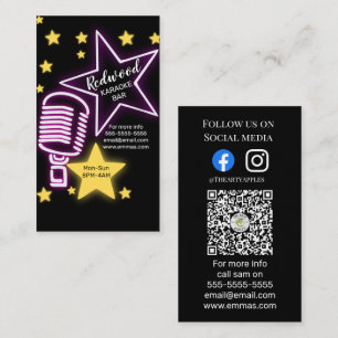DJ party planner glow stick disco karaoke club Business Card