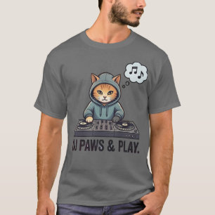 DJ Paws & Play Funny Cat Hoodie T-Shirt