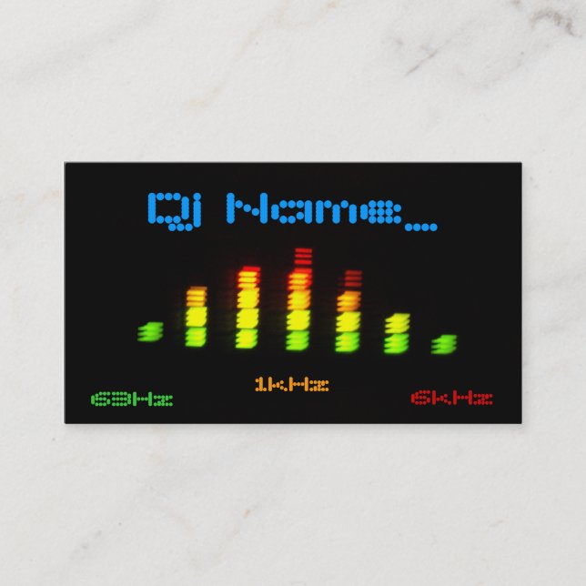 Dj Personal Equalizer Bar EQ - add your name Business Card (Front)