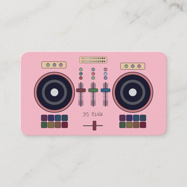 DJ Pink MIDI Controller Business Card (Front)