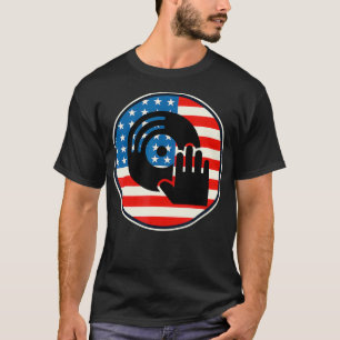 DJ Player Dad Disk Jockey US Flag 4th Of July Mens T-Shirt
