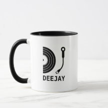 DJ record player logo cover customisable black