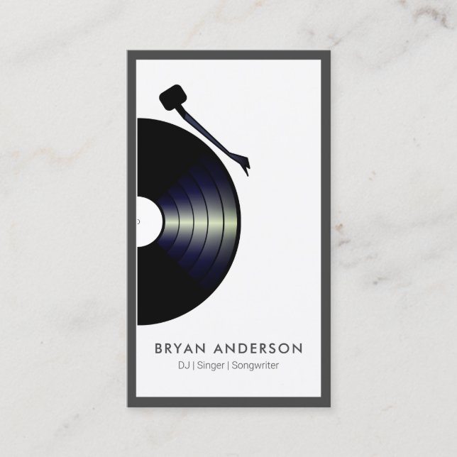 DJ Record Turntable Business Card (Front)