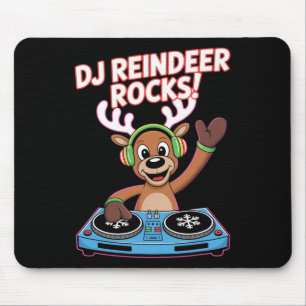 Dj Reindeer Rocks Christmas Dj Groove Mouse Pad
