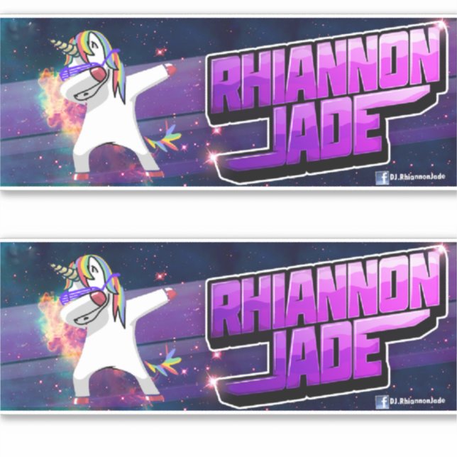 DJ Rhiannon Jade logo vinyl sticker/decal (Front)