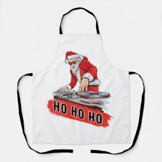 DJ Santa Christmas T Shirt Funny Disc Jockey X Mas Apron