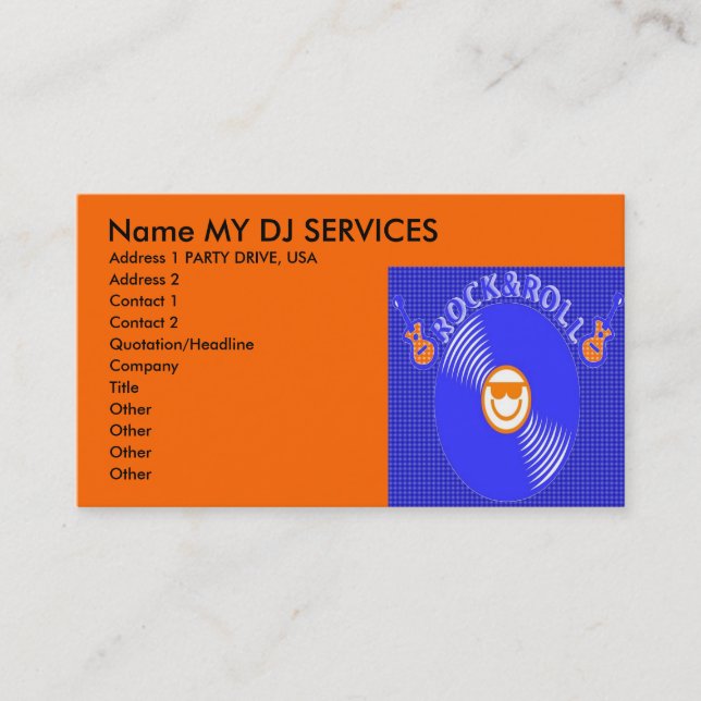 DJ Services Business Cards (Front)