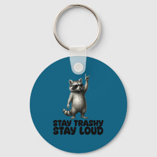 DJ Shades Trash Panda Raccoon Rock Key Ring