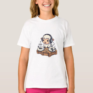 DJ Sheep Music Mixing Kids T-Shirt