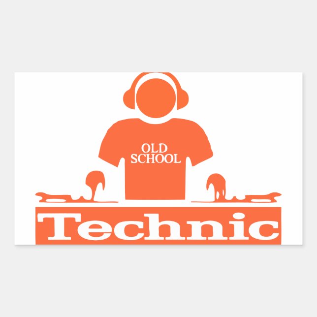 dj shirt rectangular sticker (Front)