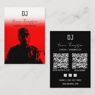 DJ Singer Songwriter Music 2 QR Code Professional  Business Card