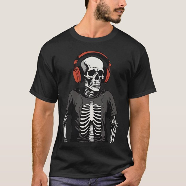 DJ Skeleton  T-Shirt (Front)