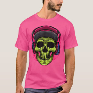 Dj Skull Cap Headphone Techno Electro Music Nightc T-Shirt