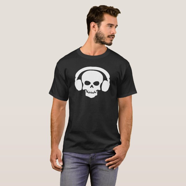 DJ Skull with Headphones Shirt (Front Full)
