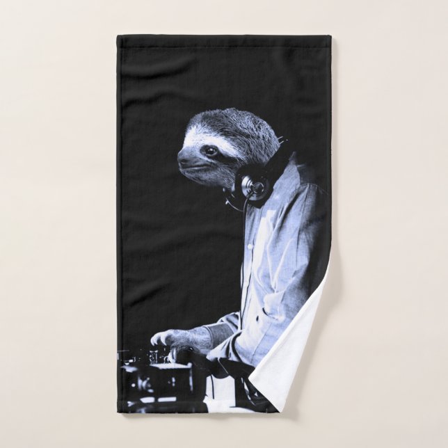 DJ Sloth T-Shirt Hand Towel (Hand Towel)