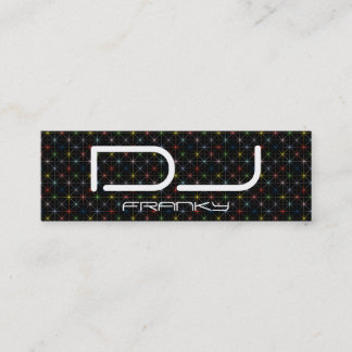 DJ sparkling pastel stars Mini Business Card