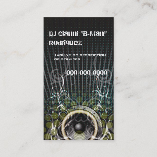 DJ Speaker Rays Business Card (Front)