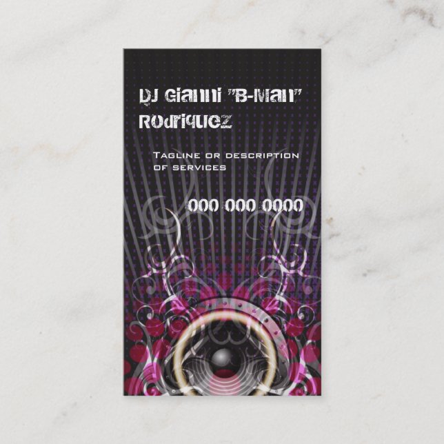 DJ Speaker Rays Business Card (Front)