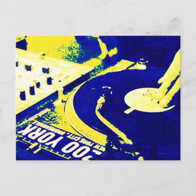 DJ spinning vinyl 3 Postcard (Front)