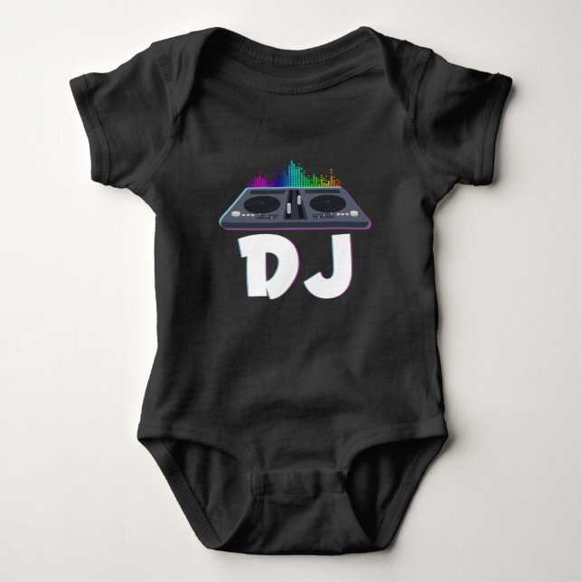 DJ Techno Music Producer Electro Musician Baby Bodysuit (Front)