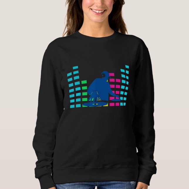Dj Turntable Bass Music Rock Headphone Deejay Part Sweatshirt (Front)