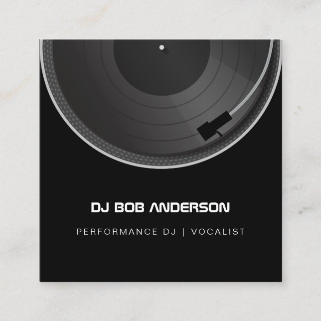DJ turntable  Square Business Card (Front)