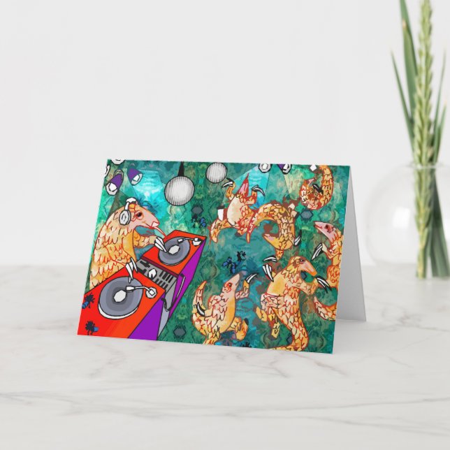 DJ Turntablist Pangolin Card (Front)