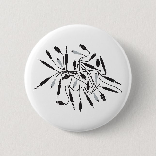 DJ Wires 6 Cm Round Badge (Front)