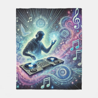 DJ with a background Fleece Blanket