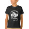 DJ your name white on black kids t-shirt
