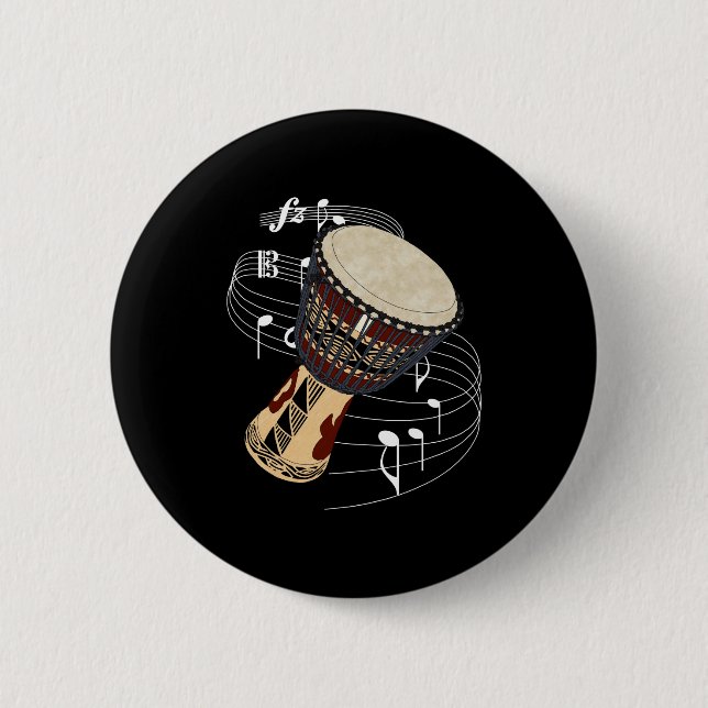 Djembe 6 Cm Round Badge (Front)