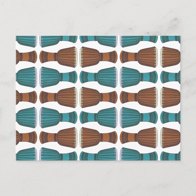 Djembe Drum Pattern Postcard (Front)